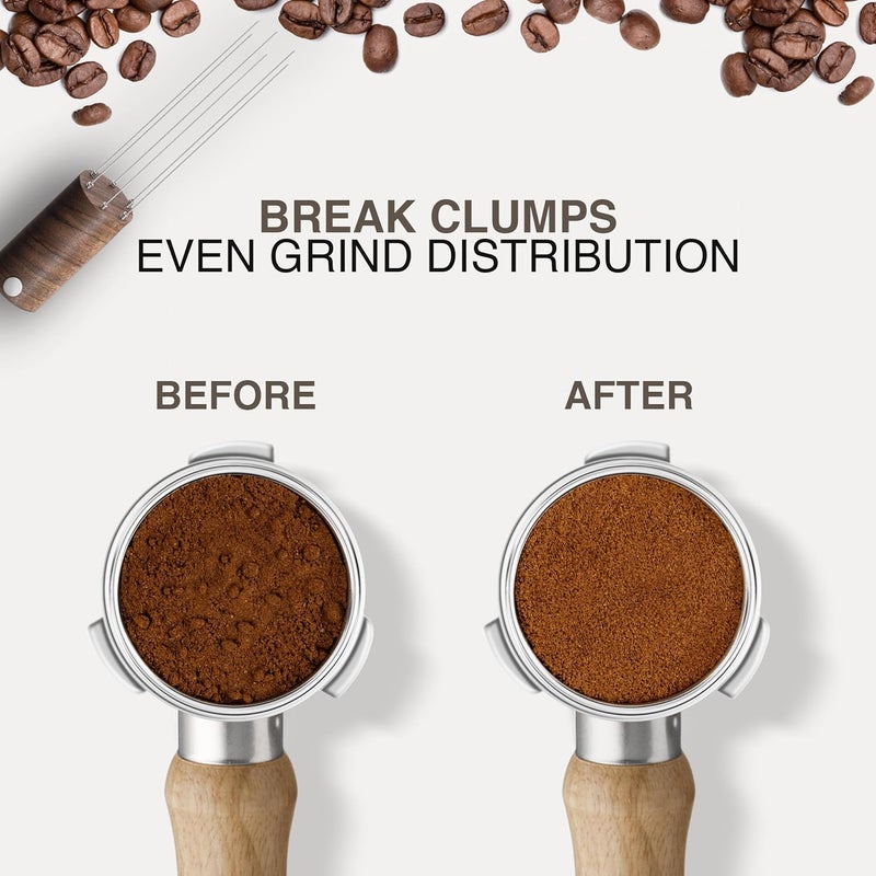 CREATMOR WDT Tool Espresso Stirrers - Coffee Distributor Barista Tools - Espresso Needle Distribution Tool for Coffee Accessories Kit - Walnut Wood Gifts for Coffee Lovers - Image 2